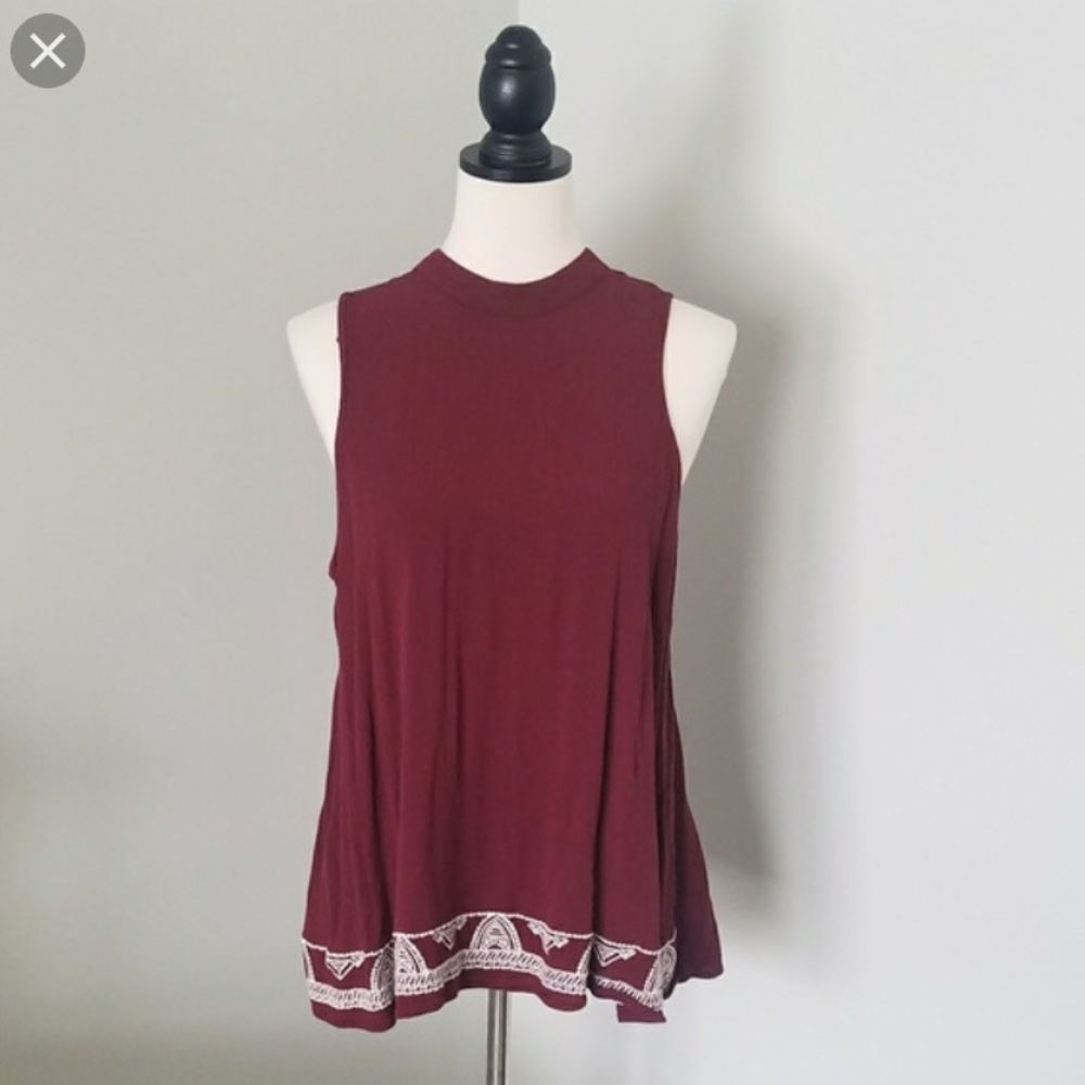 Maroon high neck swing shirt